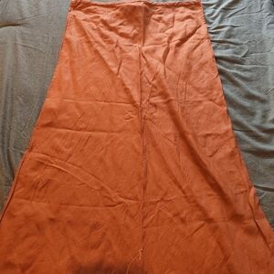 Madewell Womens Linen Blend Midi Slip Skirt With Drawstring